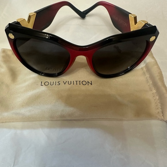 Louis Vuitton Red and Black Cat-Eye Sunglasses - Picture 1 of 6